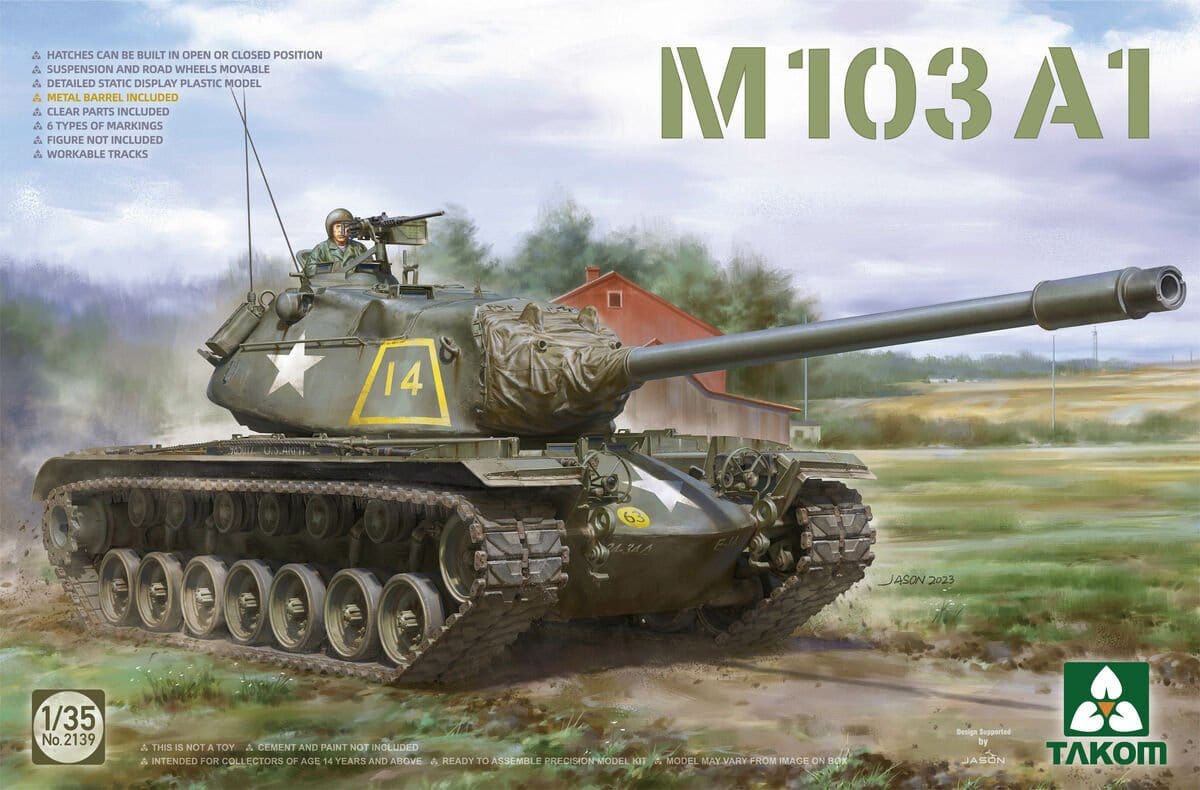 Takom 1/35 M103 A1 Plastic Model Kit - Hobbytech Toys