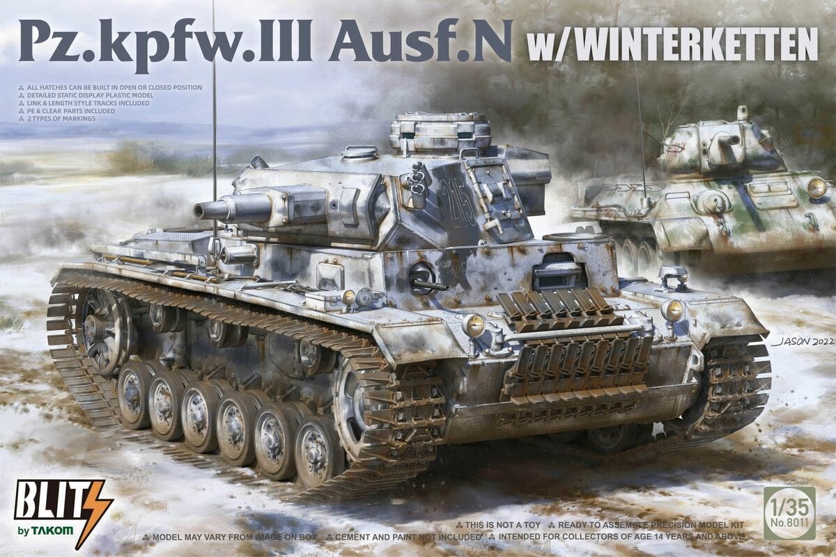 Takom 1/35 Pz.Kpfw.III Ausf.N w/ Winterketten Plastic Model Kit - Hobbytech Toys