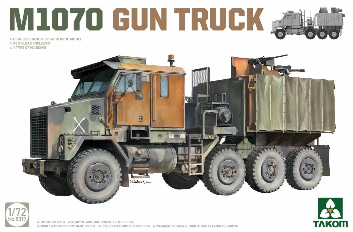Takom 1/72 M1070 Gun Truck Plastic Model Kit - Hobbytech Toys