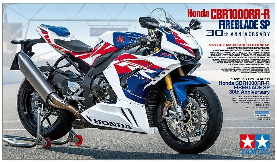 Tamiya 14141 1/12 Honda CBR1000RR - R Fireblade SP 30th Anniversary Plastic Model Kit - Hobbytech Toys