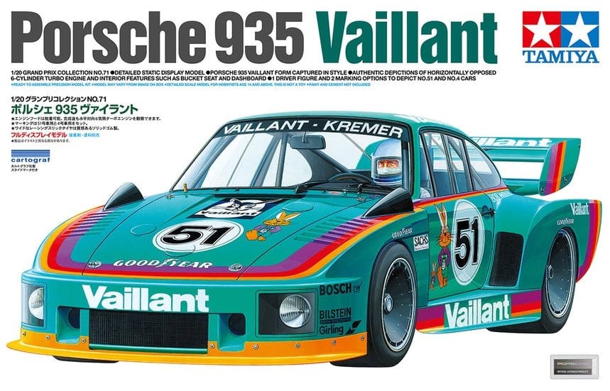 Tamiya 20071 1/20 Kremer Porsche 935 Turbo Vaillant Plastic Model Kit - Hobbytech Toys
