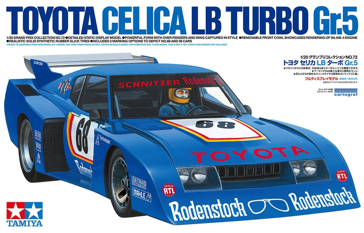 Tamiya 20072 1/20 Toyota Celica LB Turbo GR.5 Plastic Model Kit - Hobbytech Toys