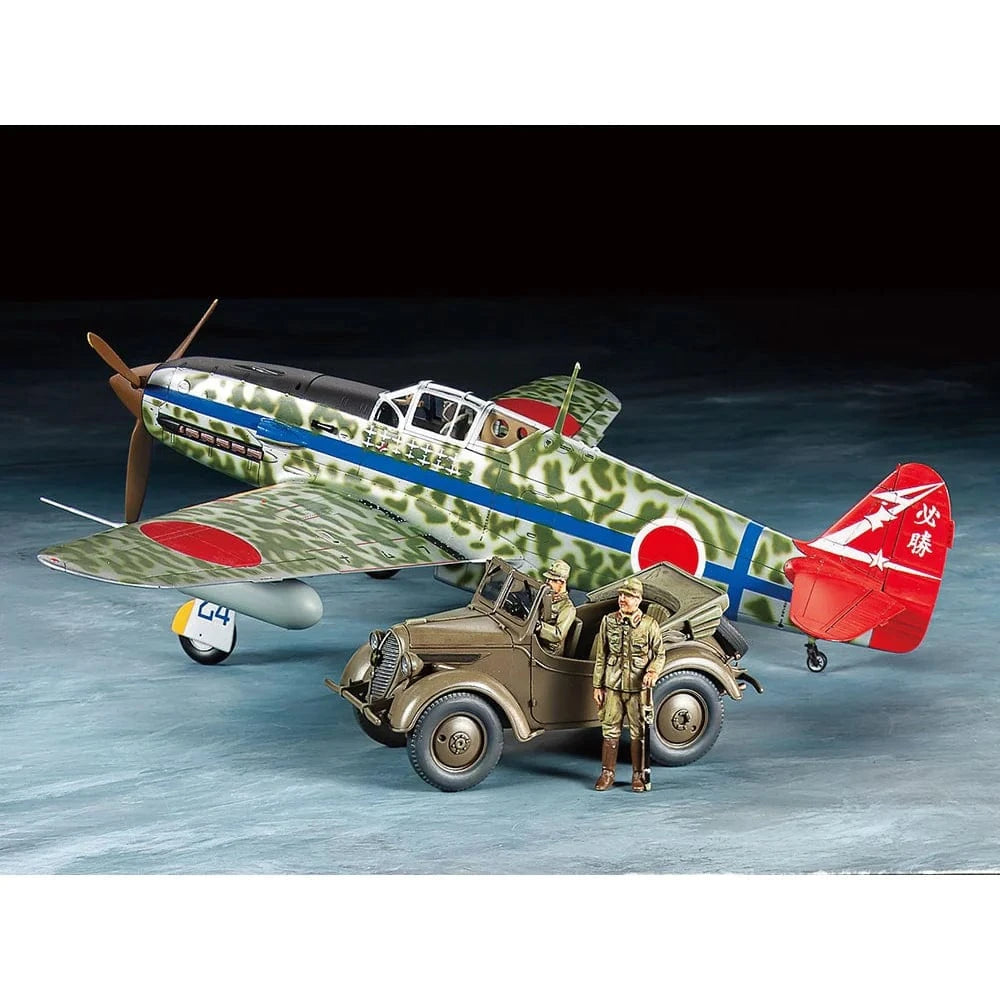 Tamiya 25203 1/48 Kawasaki Ki-61-Id Hien (Tony) & 4x4 Light Vehicle Kurogane Set - Hobbytech Toys
