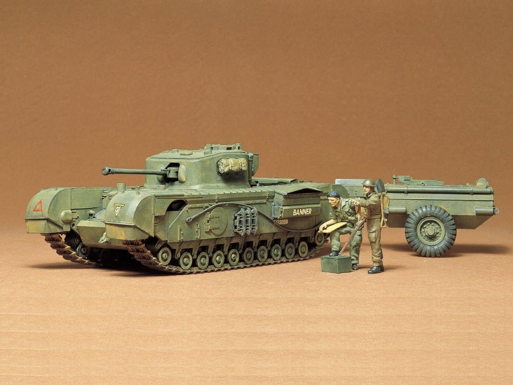 Tamiya 35100 1/35 British Churchill Crocodile (Mk.VII) Tank Plastic Model Kit - Hobbytech Toys