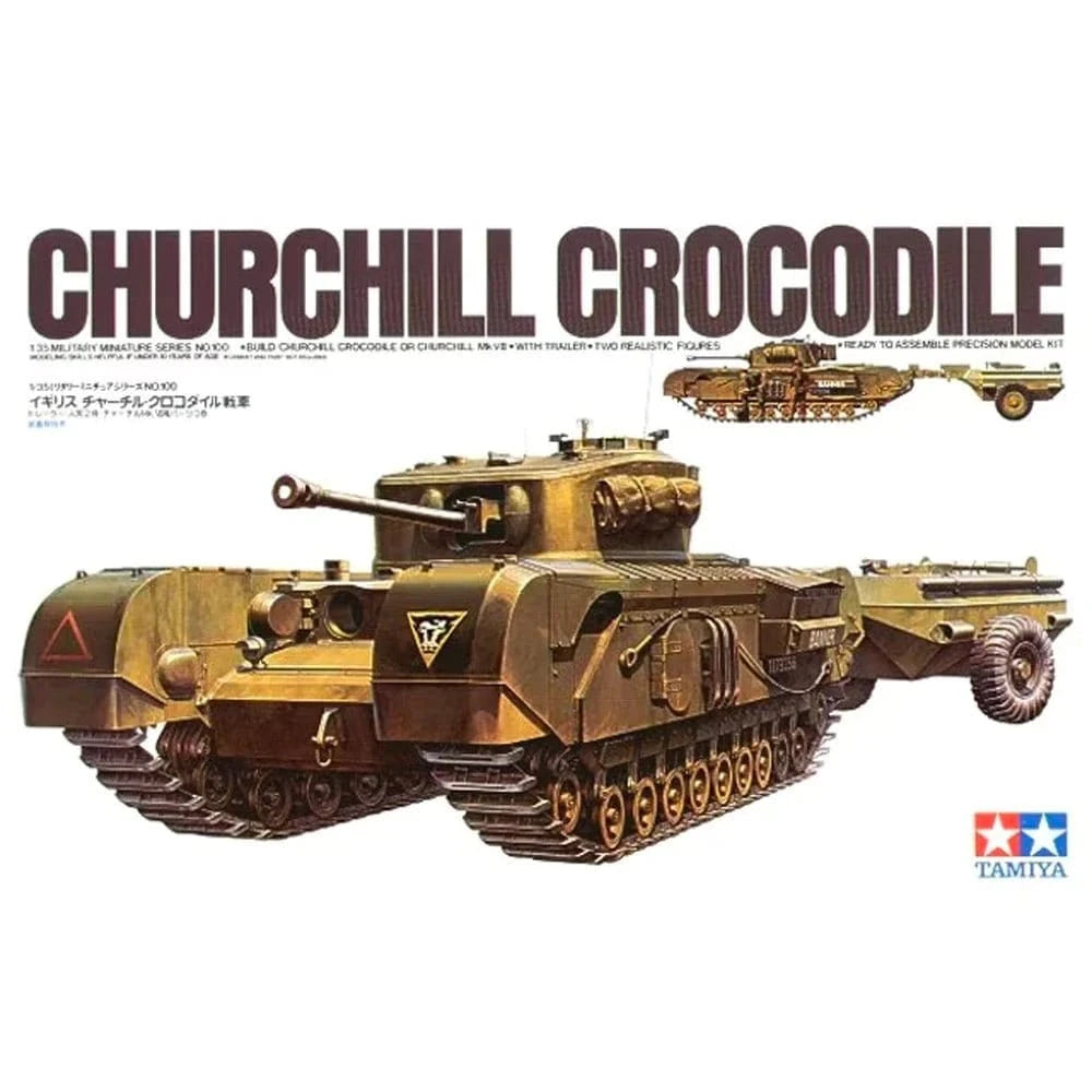 Tamiya 35100 1/35 British Churchill Crocodile (Mk.VII) Tank Plastic Model Kit - Hobbytech Toys