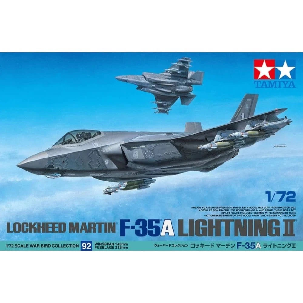 Tamiya 60792 1/72 Lockheed Martin F - 35A Lightning II Plastic Model Kit - Hobbytech Toys