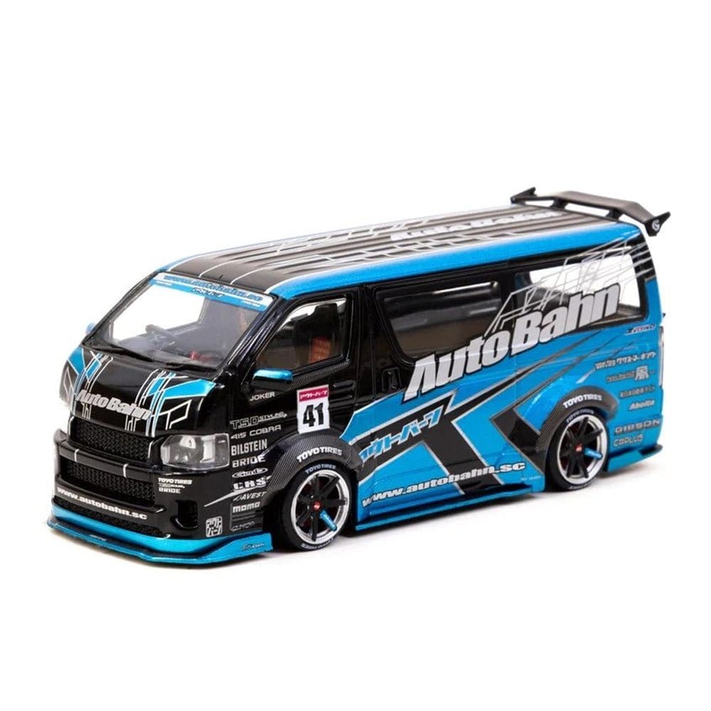 Tarmac 1/43 Toyota Hiace Widebody Black/Blue - Hobbytech Toys