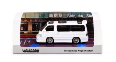 Tarmac 1/64 Custom White Toyota Hiace - Hobbytech Toys