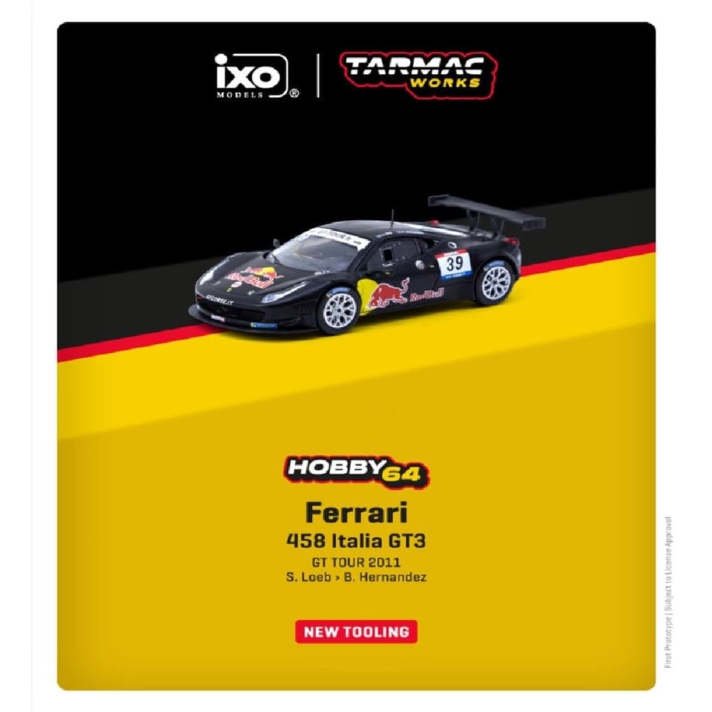 Tarmac 1/64 Ferrari 458 Italia GT3 - GT Tour 2011 - S.Loeb / B. Hernandez - Hobbytech Toys