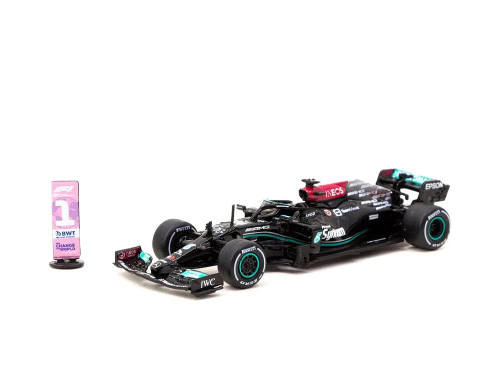 Tarmac 1/64 Lewis Hamilton Mercedes AMG F1 W12 E Performance Paulo Grand Prix 2021 Winner - Hobbytech Toys