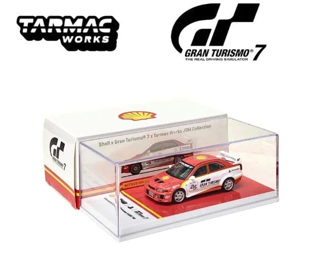 Tarmac 1/64 Mitsubishi Lancer Evolution V GSR Shell x Gran Turismo 7 x Tarmac Works JDM Collection - Hobbytech Toys