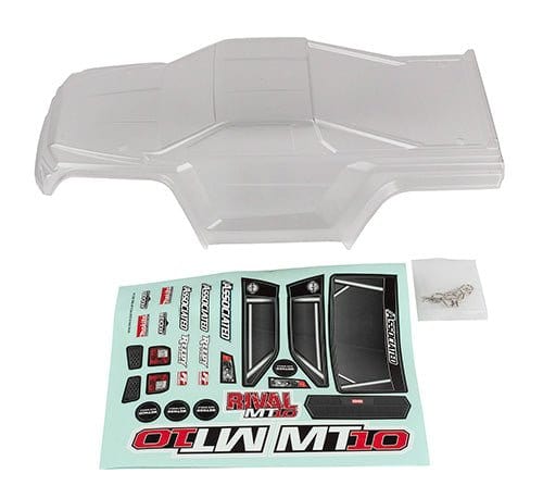 Team Associated 25829 RIVAL MT10 Body V2 - Clear - Hobbytech Toys