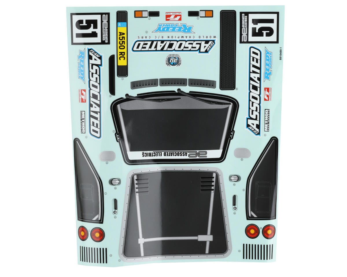 Team Associated APEX2 Sport A550 Decal Sheet 31913