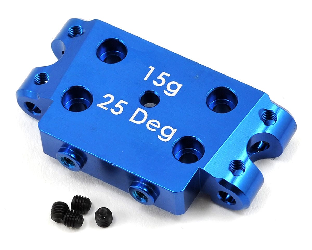 Team Associated Factory Team Aluminum Bulkhead 25 Deg Blue 91367