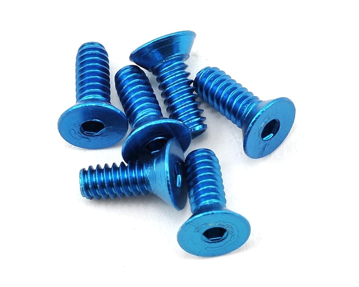 Team Associated Factory Team Blue Aluminum 4-40 x 5/16in FHCS 6933