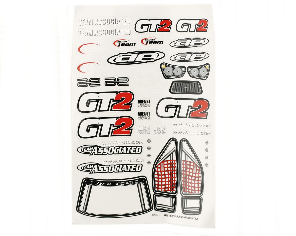 Team Associated GT2 Decal Sheet 7999