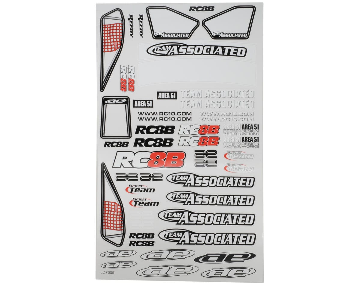 Team Associated RC8B Decal Sheet 89475