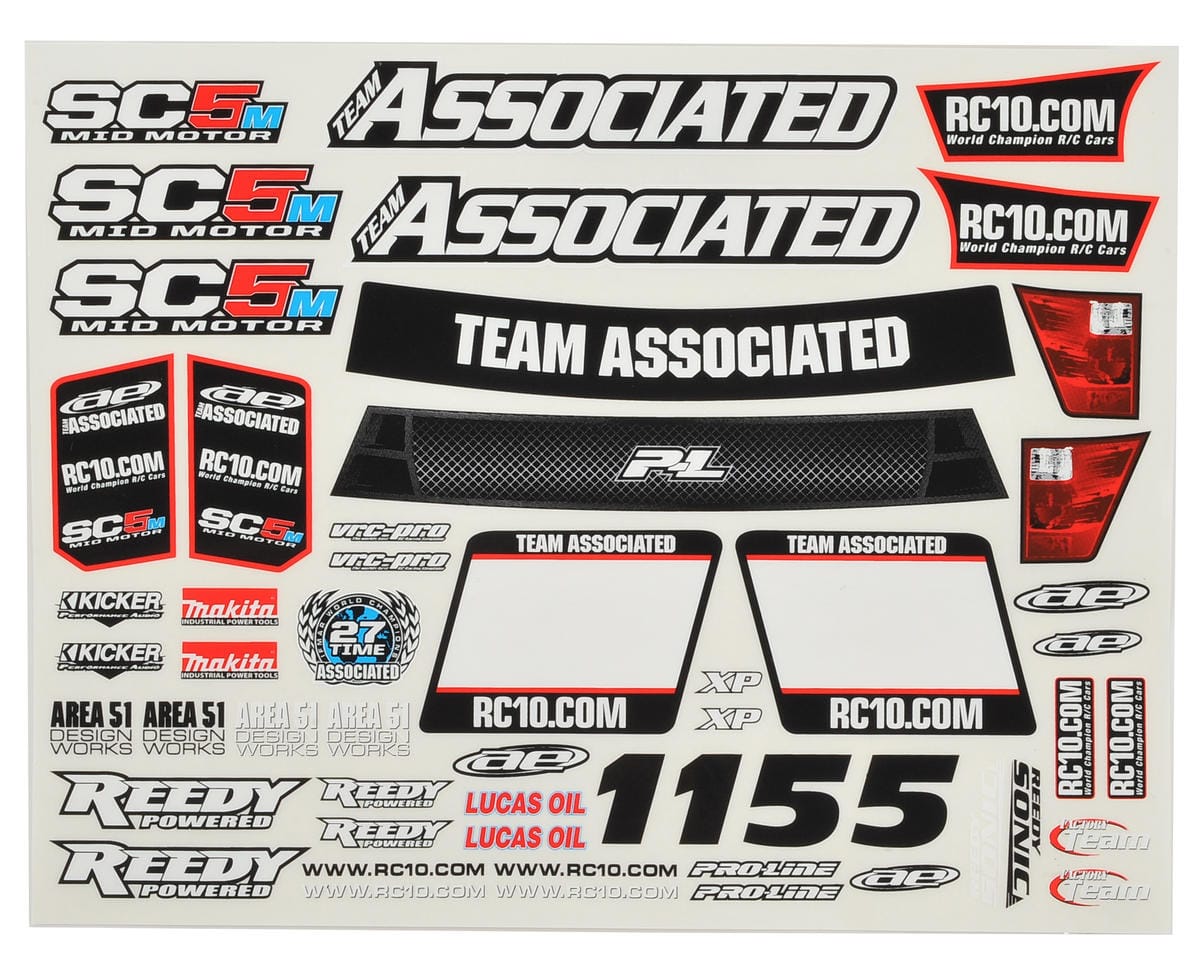 Team Associated SC5M Decal Sheet 71036
