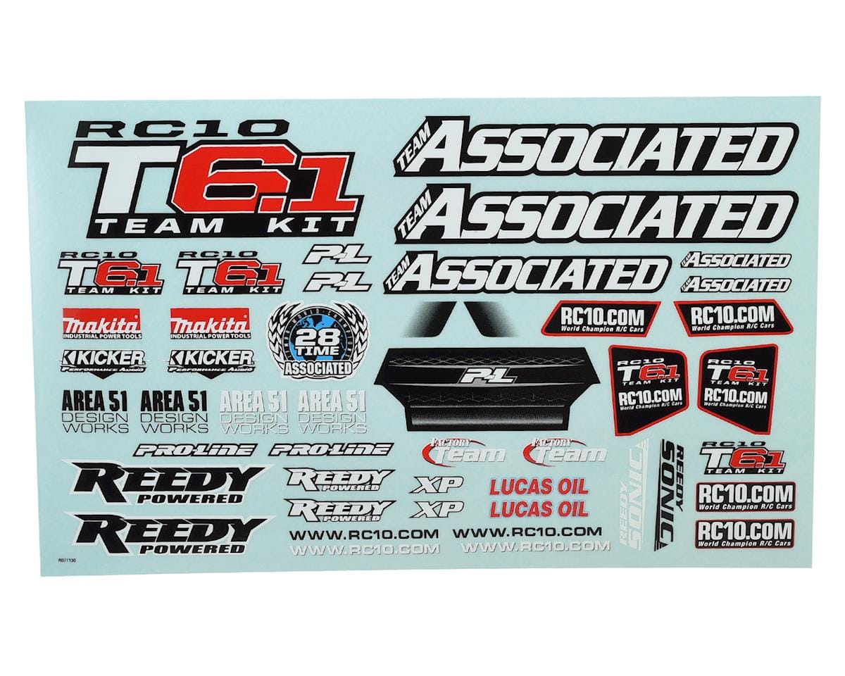 Team Associated T6.1 Decal Sheet 71130