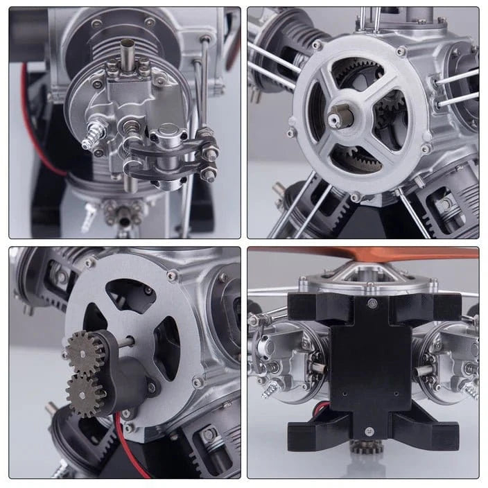 Teching 5 Cylinder Radial Metal Model Engine Assembly Kit - Hobbytech Toys