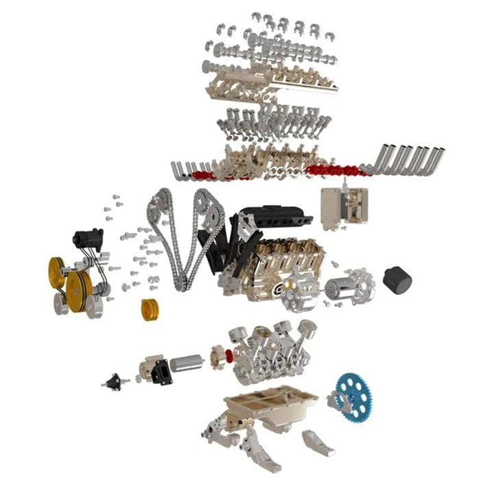 Teching V8 Metal Model Engine Assembly Kit - Hobbytech Toys