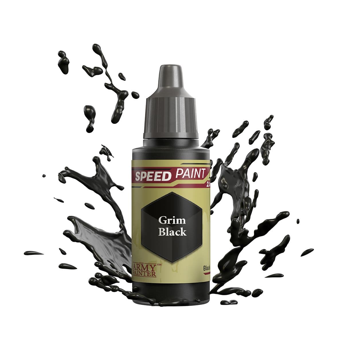 Army Painter WP2001 Speedpaint 2.0 Grim Black 18ml Acrylic Paint - Hobbytech Toys