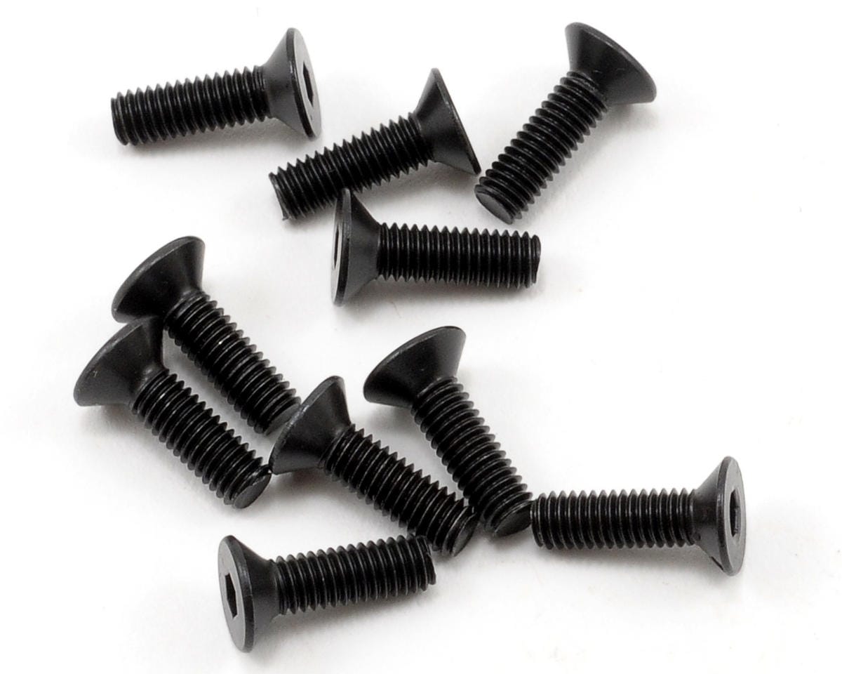 TLR Flathead Screws, M3 x 10mm, 10pcs, 22X, 22X-4 2.0, 22X-T - genuine TLR product TLR5962