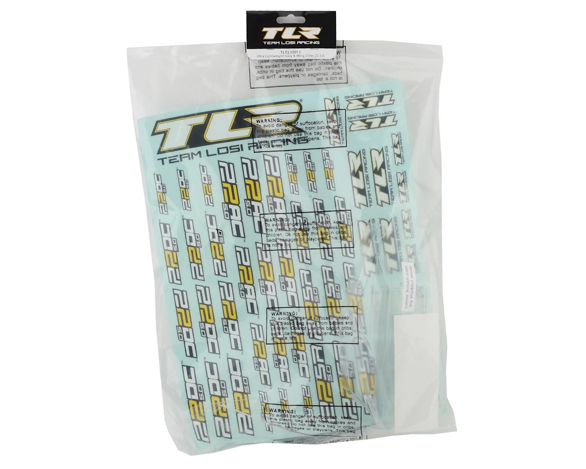 TLR Ultra Lightweight Body & Wing, Clear, 22 5.0