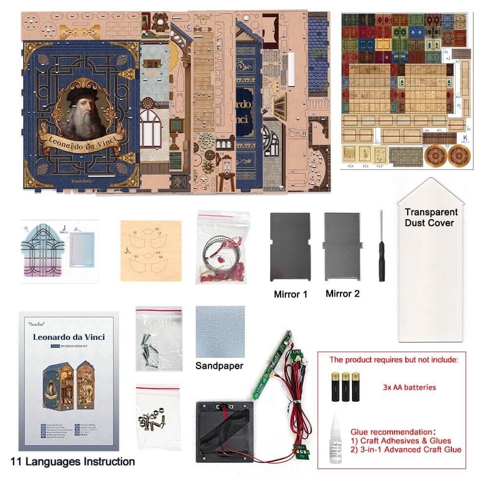 Tonecheer Leonardo Da Vinci Booknook Kit
