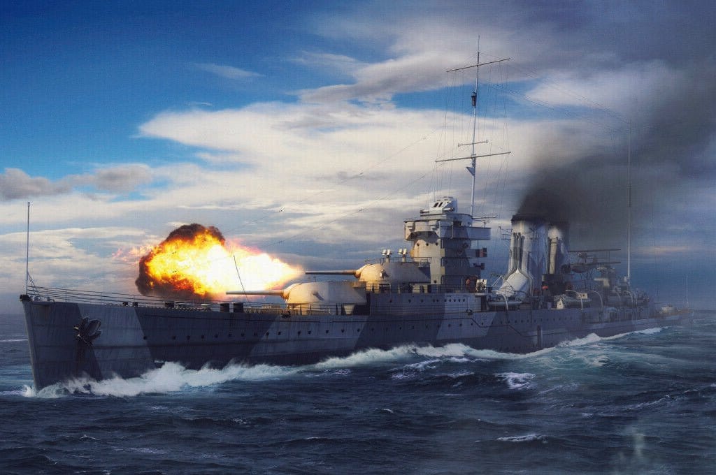 Trumpeter 06745 1/700 HMS York Plastic Model Kit - Hobbytech Toys