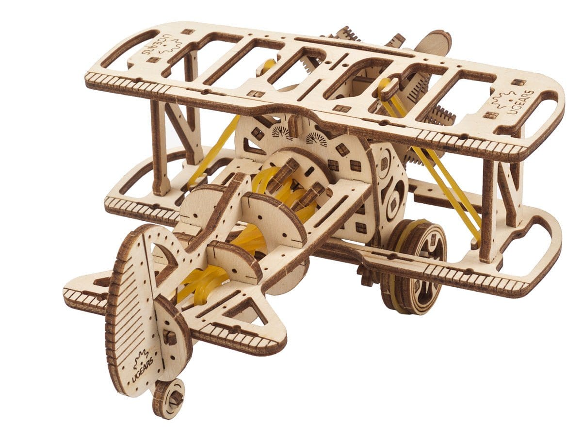 UGears 70159 Mini Bi - Plane Wooden Model Kit - Hobbytech Toys