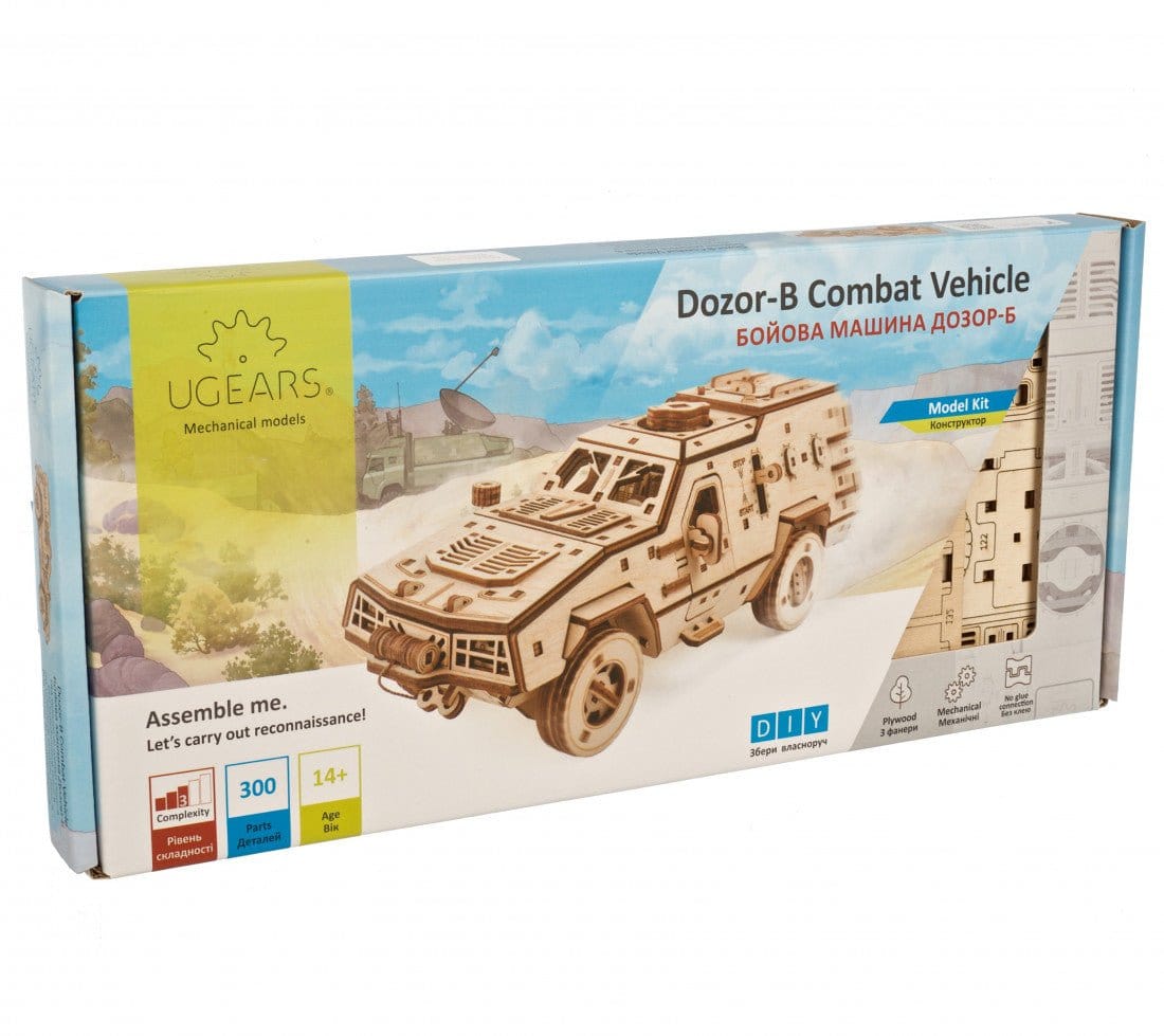 Ugears 70190 Dozor - B Combat Vehicle Wooden Model Kit - Hobbytech Toys