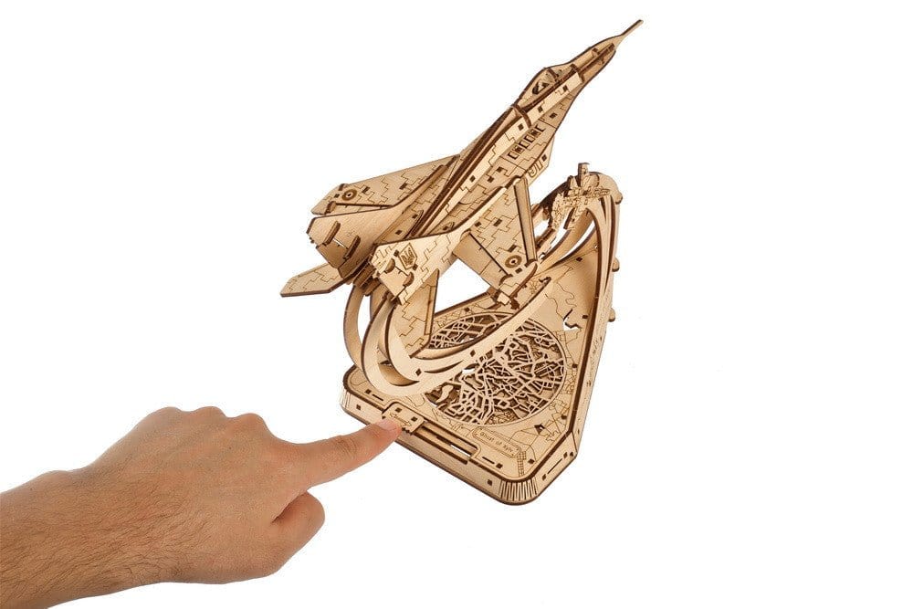 Ugears 70191 The Ghost of Kyiv Ukrainian Fighter Wooden Model Kit - Hobbytech Toys