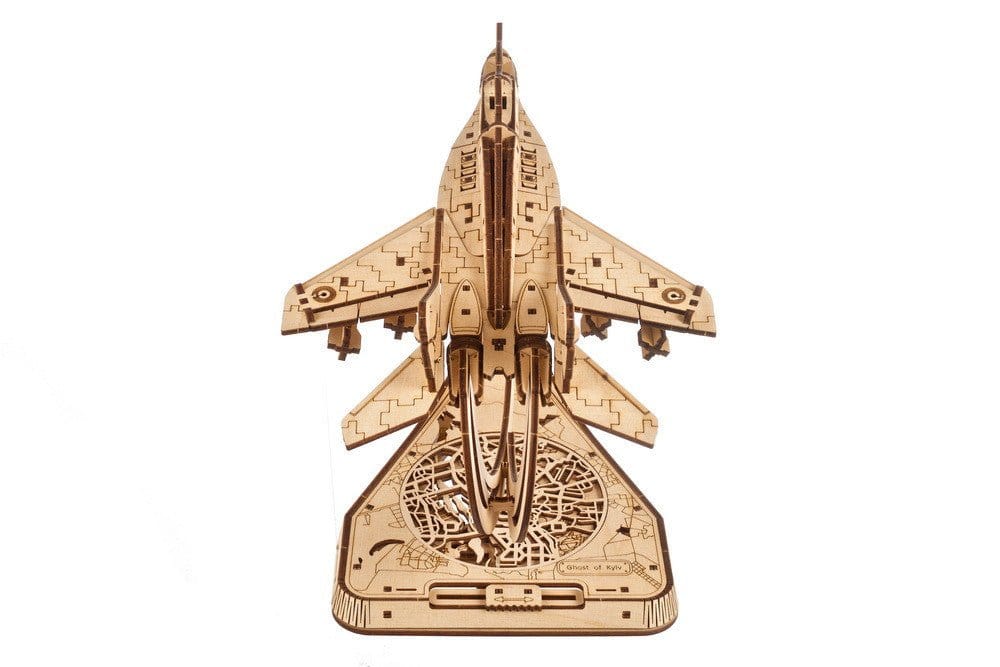 Ugears 70191 The Ghost of Kyiv Ukrainian Fighter Wooden Model Kit - Hobbytech Toys