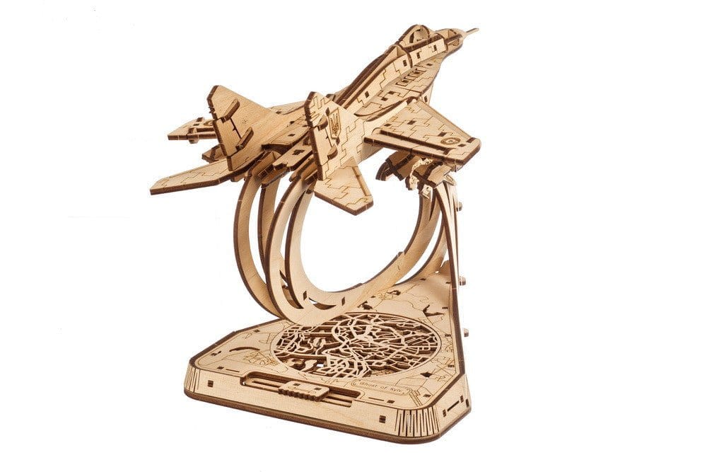 Ugears 70191 The Ghost of Kyiv Ukrainian Fighter Wooden Model Kit - Hobbytech Toys