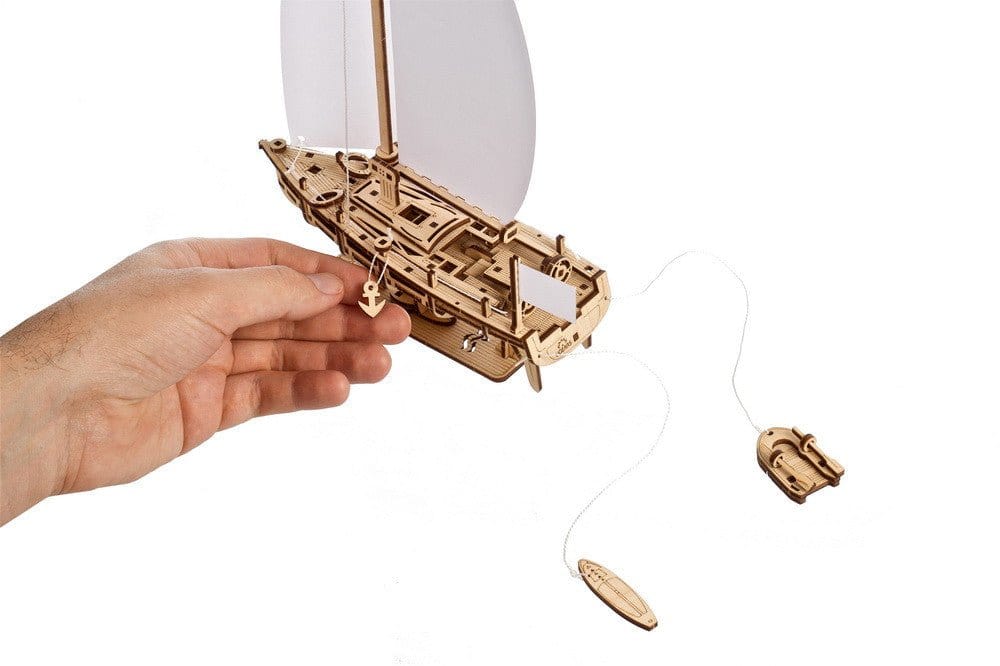 Ugears 70193 Ocean Beauty Yacht 95pc Wooden Model Kit - Hobbytech Toys