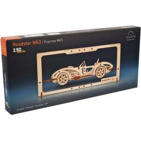 Ugears 70195 Roadster MK3 2.5D Puzzle 62pc Wooden Model Kit - Hobbytech Toys