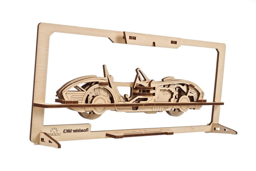 Ugears 70195 Roadster MK3 2.5D Puzzle 62pc Wooden Model Kit - Hobbytech Toys