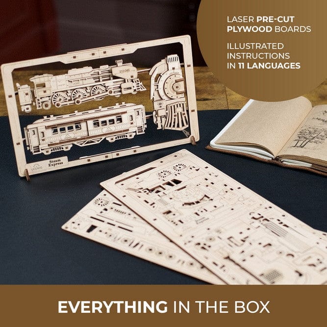 UGears 70207 Steam Express 2.5D Wooden Puzzle - Hobbytech Toys