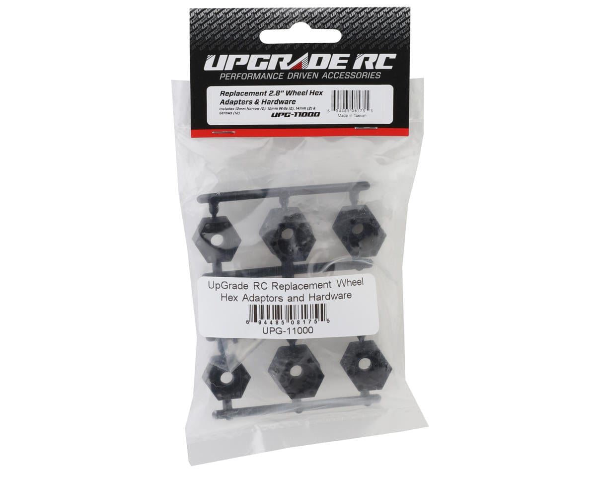 UpGrade RC 12mm/14mm Wheel Hex Adapters & Hardware (2) (12mm Narrow, 12mm Wide, & 14mm) - Hobbytech Toys