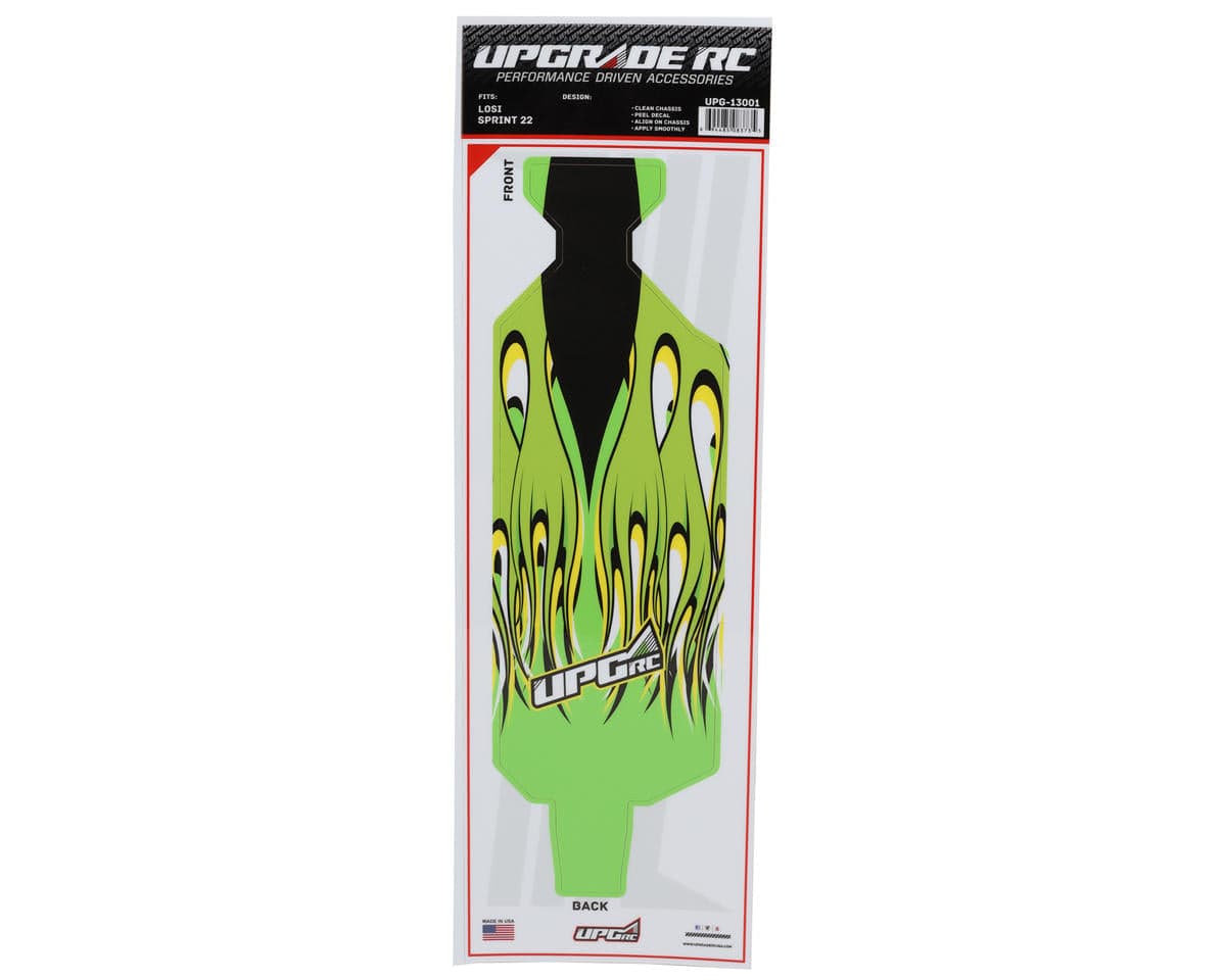 UpGrade RC Flame Graphic Set for Losi 22S Sprint Car (Green)