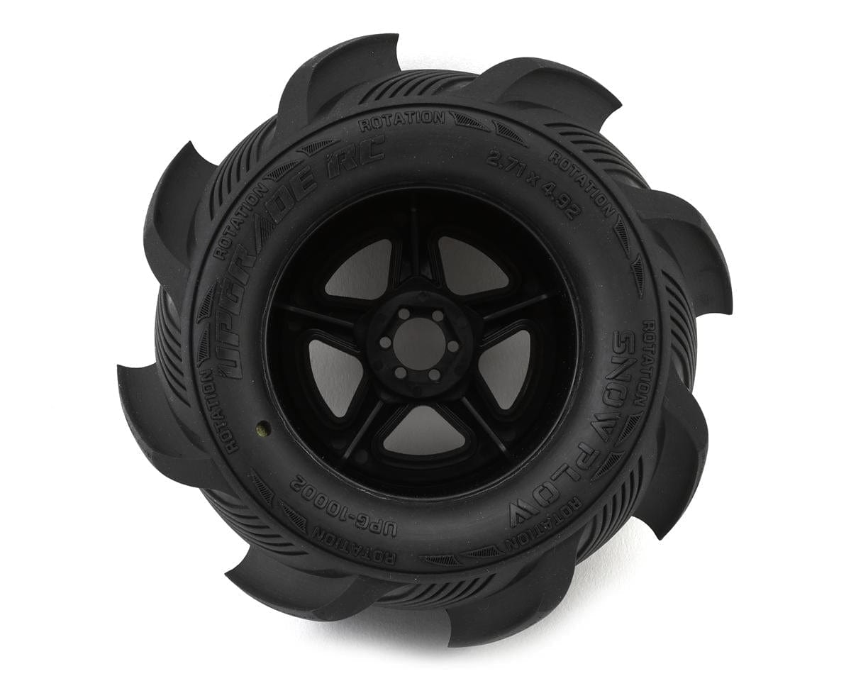UpGrade RC Snow Plow 2.8" Pre - Mounted Sand/Snow Tires w/5 - Star Wheels (2) (17mm/14mm/12mm Hex) - Hobbytech Toys