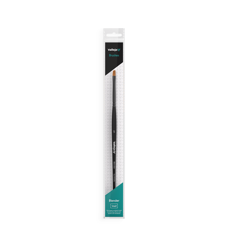 Vallejo Hobby Brushes: Blender Flat Angled Synthetic Brush Small - Hobbytech Toys