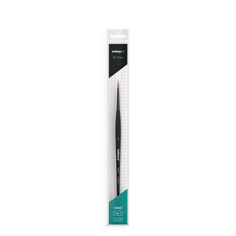 Vallejo Hobby Brushes: Detail Round Synthetic Brush No. 1 - Hobbytech Toys