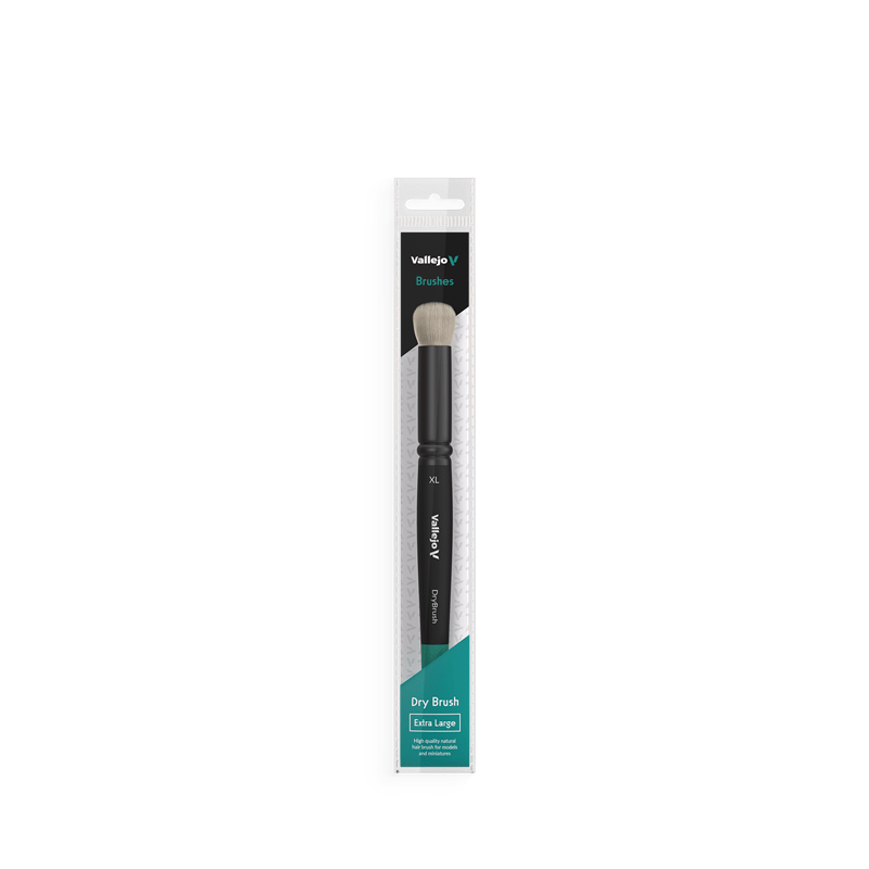 Vallejo Hobby Brushes: Dry Brush Natural Hair Extra - Large - Hobbytech Toys