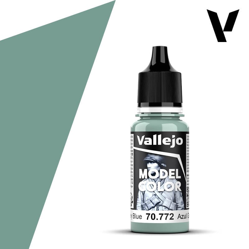 Vallejo Model Color: #171 - Medium Grey Blue - 18 ml Matt Acrylic Paint - Hobbytech Toys