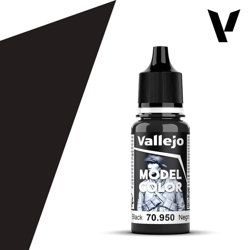 Vallejo Model Color: #191 - Black - 18 ml Matt Acrylic Paint