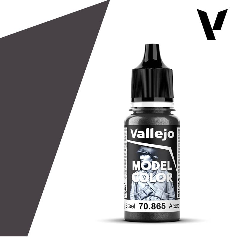 Vallejo Model Color: #196 - Oily Steel - 18 ml Metallic Acrylic Paint