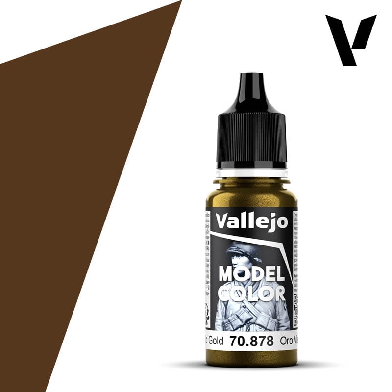 Vallejo Model Color: #200 - Old Gold - 18 ml Metallic Acrylic Paint