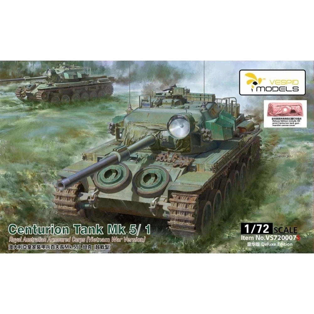 Vespid 1/72 Centurion Tank Mk5/1 Royal Australian Armoured Corps 3D Print Model Kit - Deluxe Edition** - Hobbytech Toys
